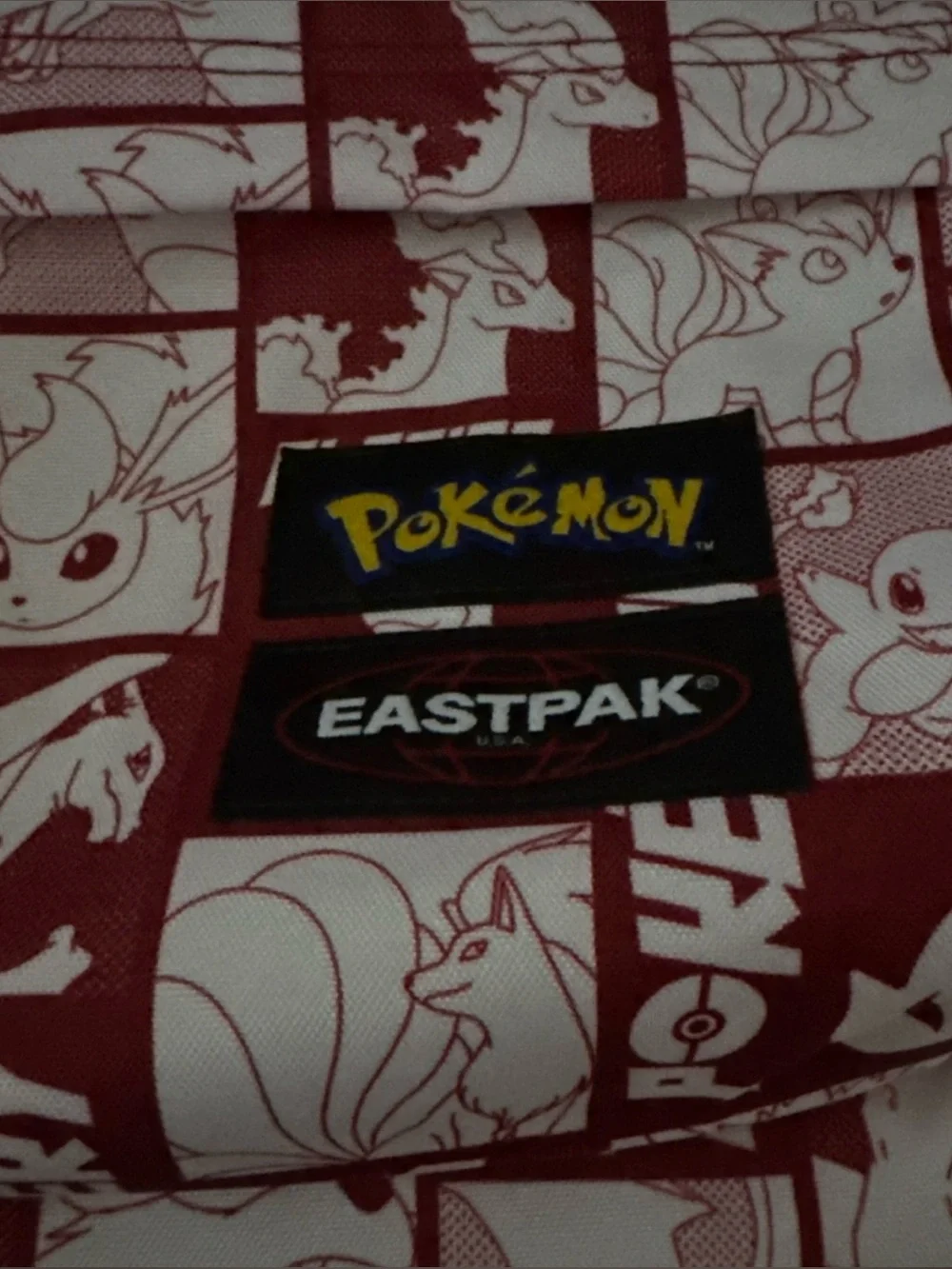 EASTPAK x Pokémon Graphic Print Backpack Red/White Zip Front Pocket Bottle